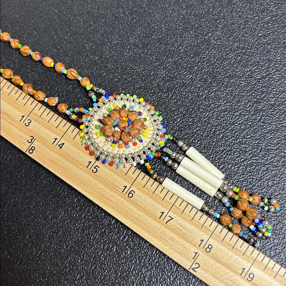 Native American Ghost Bead Native Beaded Long Nec… - image 8